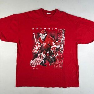90s Chris Osgood Redwings shirt sweatshirt retro tee red